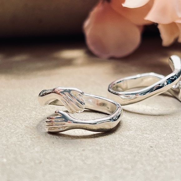 Love Hug Rings, Couple Mix and Match Rings, Adjustable Hug Ring, order Two! - Picture 4 of 10